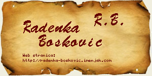Radenka Bošković vizit kartica